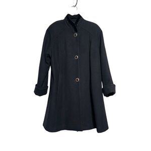 Donnybrook Vintage Black Wool Swing Coat Trench Coat Size 4